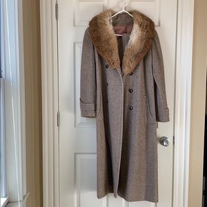 vintage fur trim wool coat
